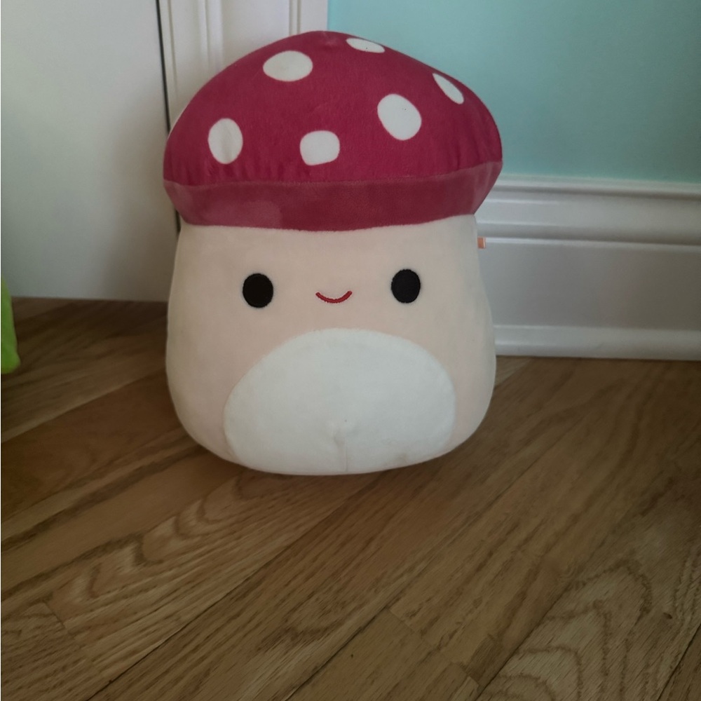 Squishmallows Pink and Cream Mushroom Plush Pillow